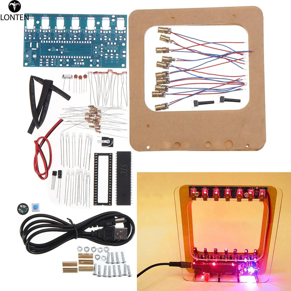 Custom Lonten DC4.5-5.5V DIY Laser Harp Kit String DIY Keyboard Kit Electronic Parts 7 Strings Electronic DIY Kit Technology Piano Musi Manufacturer