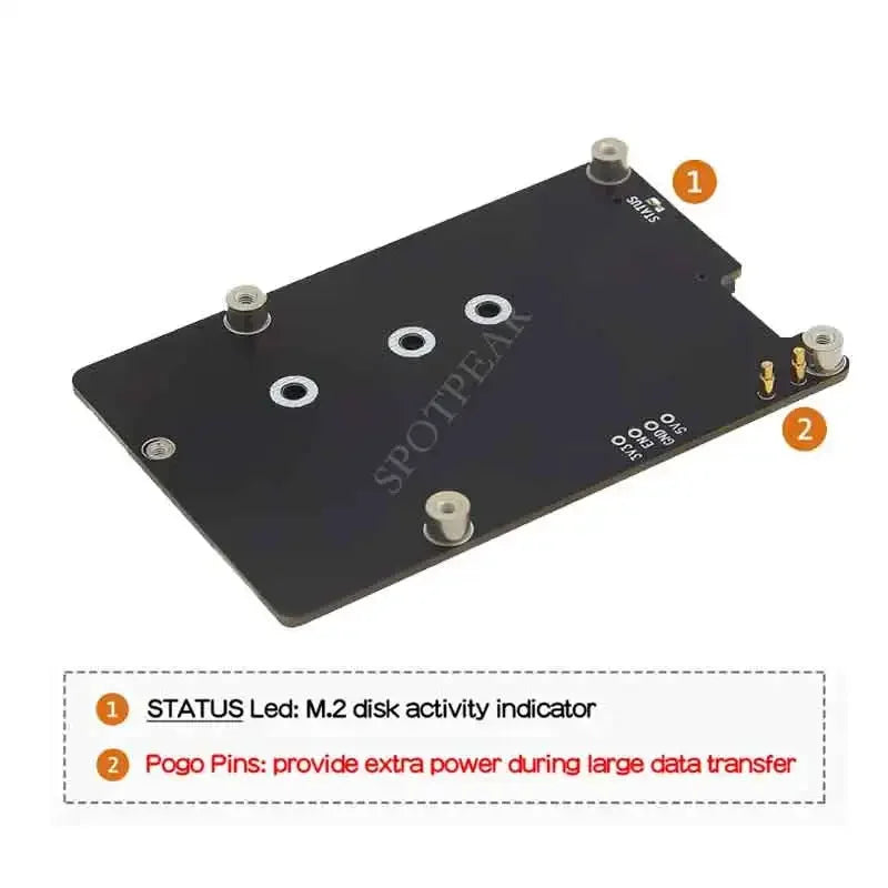 Custom Pi5 X1002 Raspberry Pi 5 Metal Case PCIe to M.2 NVMe SSD Adapter Extension Board HAT 2280 2242 2230