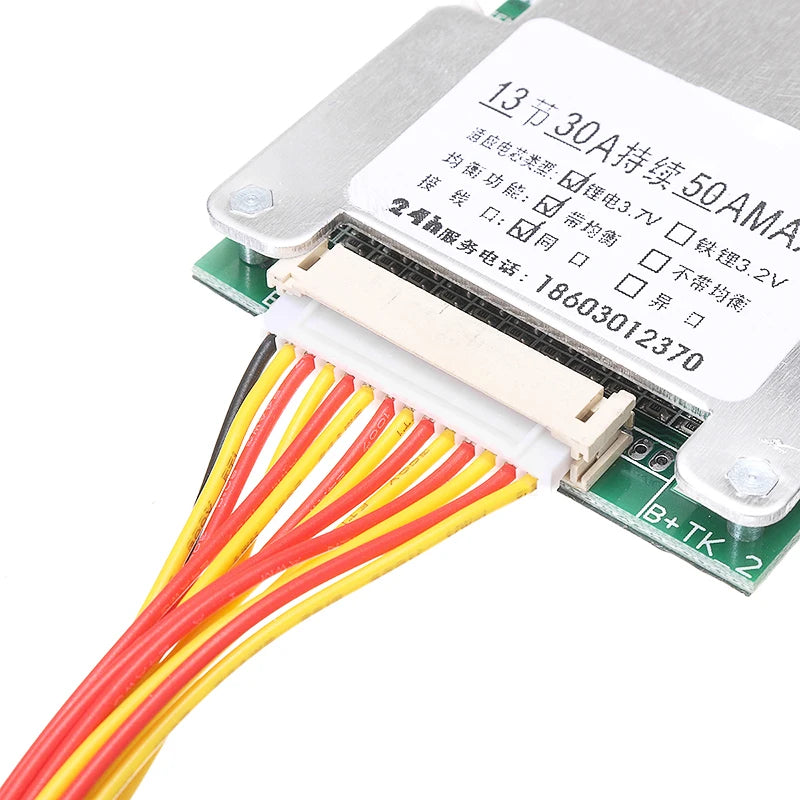 Custom 13S 48V 50A 18650 Li-ion Lithium Battery Pack BMS Protection PCB Board Equalizer Durable Consumer Electronics Manufacturer