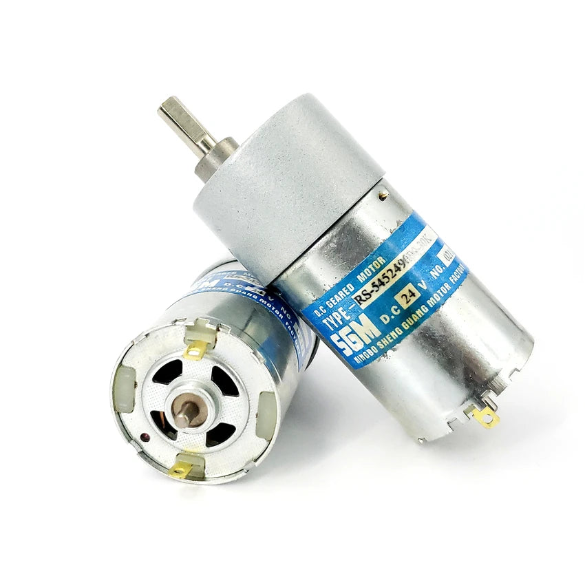 Custom S.G.M RS545 Geared Motor DC 12V-24V 270RPM Slow Speed Large Torque Full Metal Gearbox Small Electric Gear Motor D-shaft Manufacturer