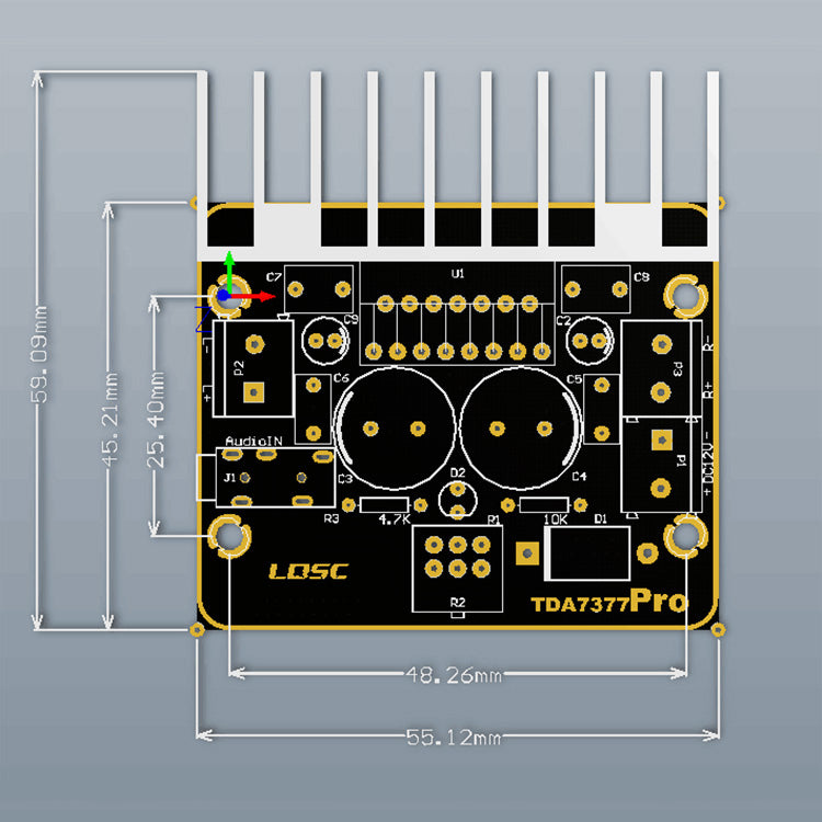 Class AB 35W+35W TDA7377 Amplifier Board Stereo Dual Channel Home Theater AUX Amp DC12-18V amplifier board pcb assembly