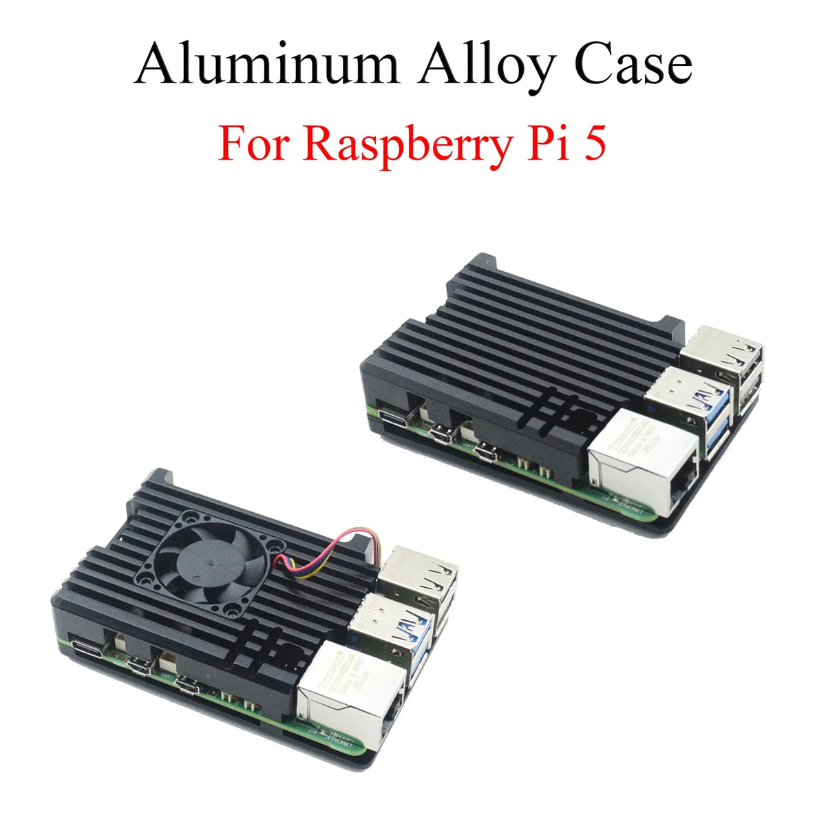 Raspberry Pi Case Aluminum Alloy Case Cover Cooling Protective Box With PWM Fan for Raspberry Pi 5