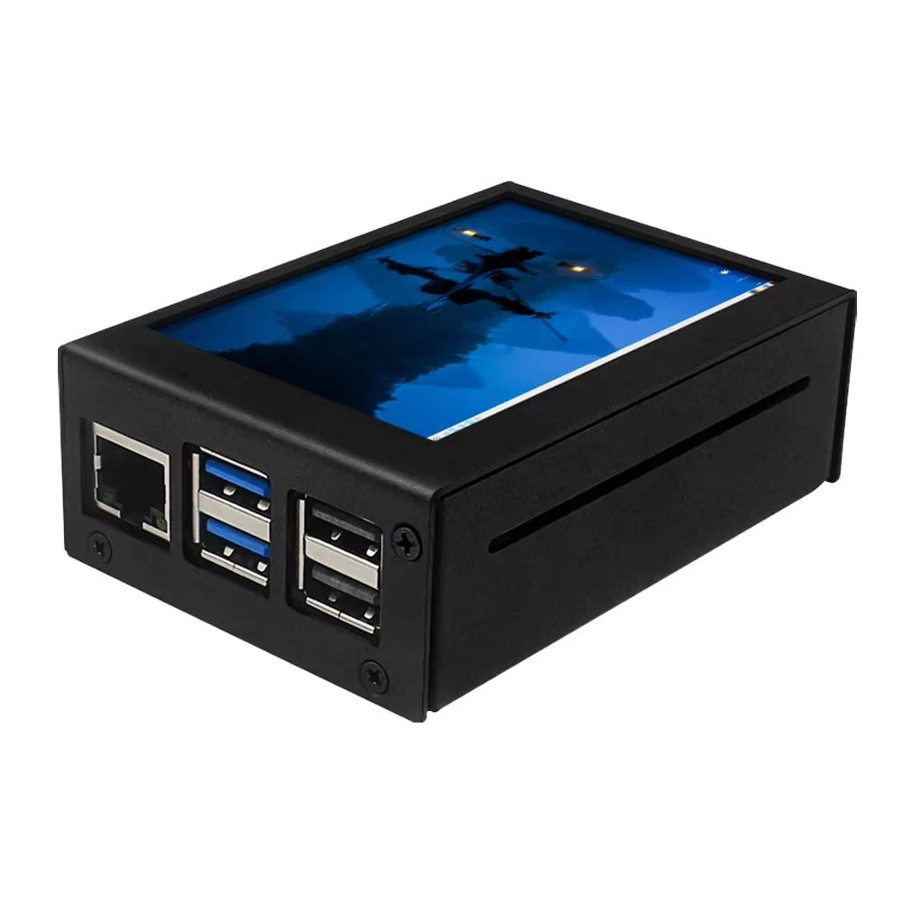 Raspberry Pi 5 Metal Case 3.5Inch Touch Screen Protective Shell Support Install Cooling Fan Heat Sink for Raspberry Pi 5