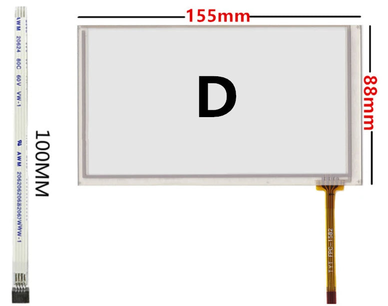 Custom 6.5 Inch 155mm*88mm High Compatibility Universal Digitizer Touch Screen Glass Panel For Car Navigation HSD062IDW1 TM062RDH01 Manufacturer