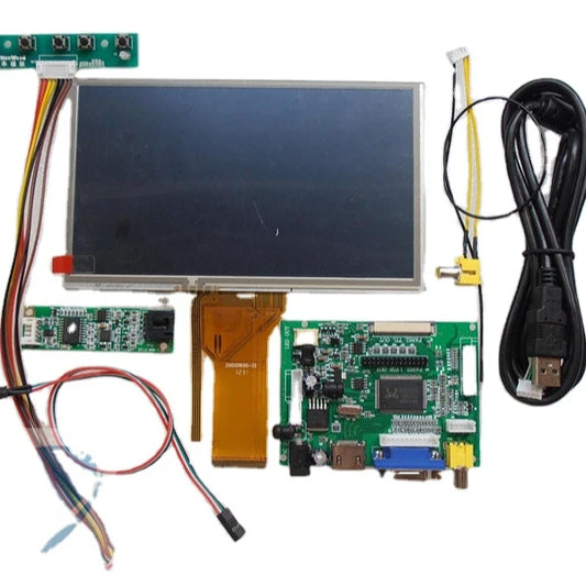 Custom Raspberry pie 7 inch digital LCD screen displays DIY kits with the function of touch HD + VGA + 2 av AT070TN92/800 x480 Manufacturer