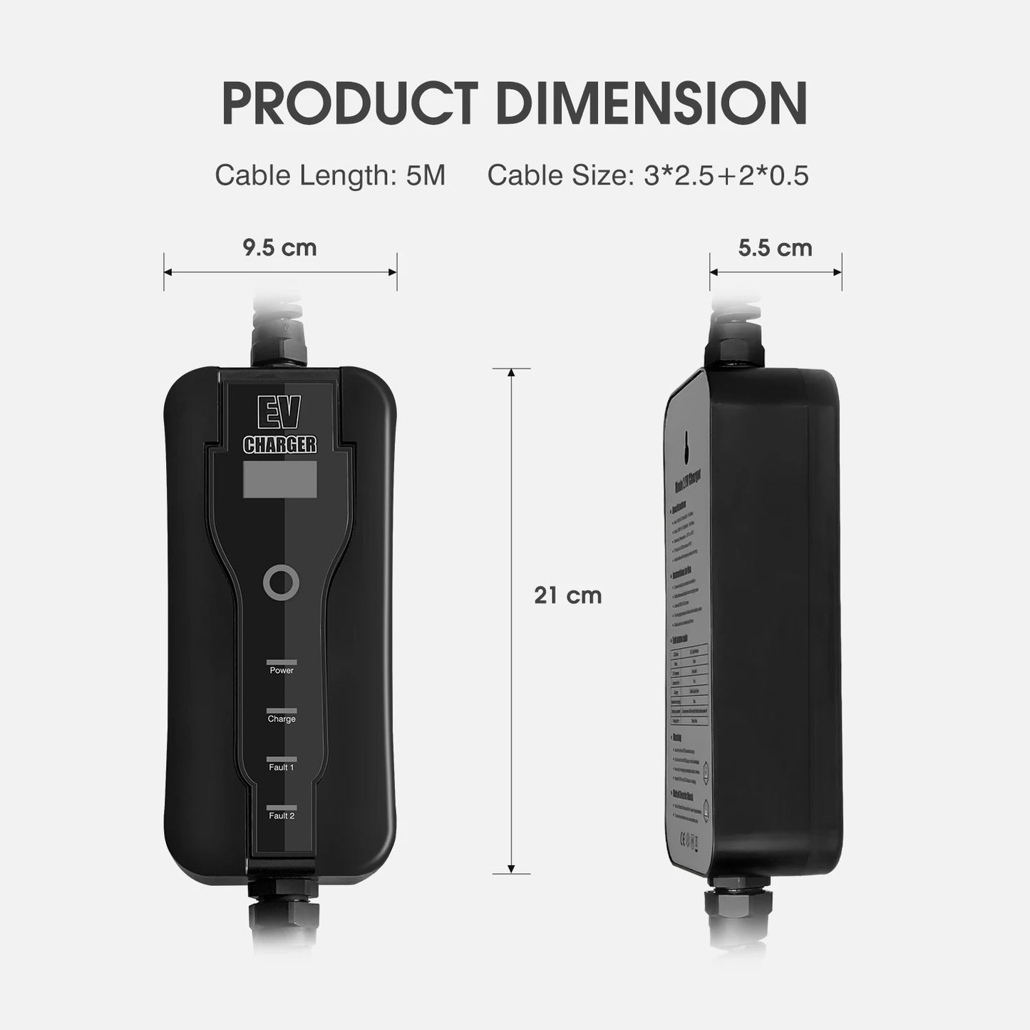 Custom Electric Car Charger Type 2 Schuko Plug Level 2 16A EVSE 220V 3.6kW EV Fast Charging Mobile Wallbox 5m Cable 8A 10A 13A Manufacturer