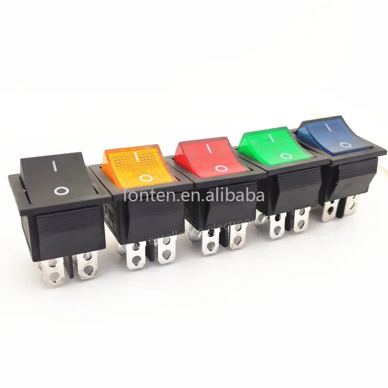 Custom 5PCS KCD4 Rocker Switch ON-OFF 2 Position 4 Pins Electrical equipment With Light Power Switch Switch cap 16A 250VAC Manufacturer