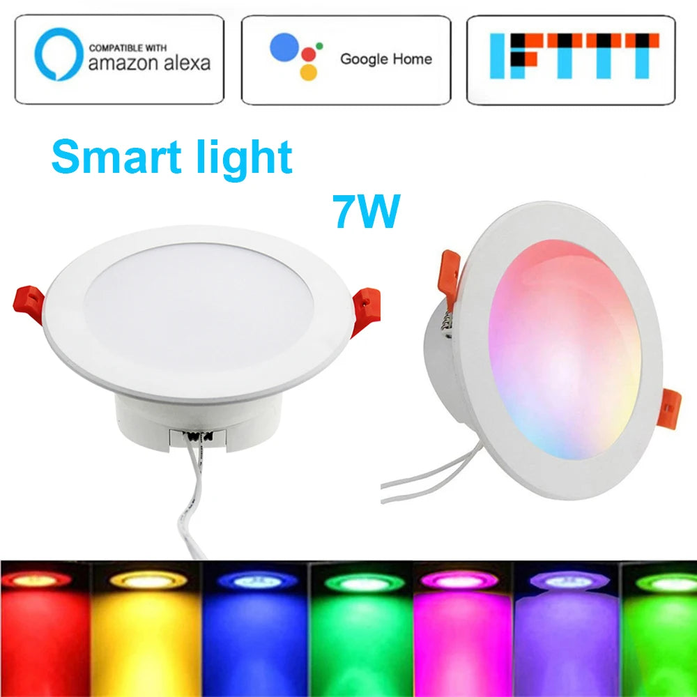 Custom Lonten 7W WIFI Downlight Led Smart Downlight WIFI Ceiling Light Voice Control APP Control work with Alexa Google Assistant IFTT Manufacturer