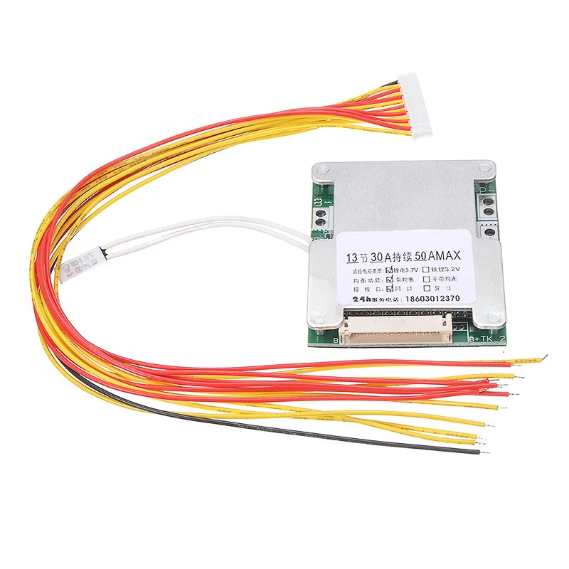 Custom 13S 48V 50A 18650 Li-ion Lithium Battery Pack BMS Protection PCB Board Equalizer Durable Consumer Electronics Manufacturer