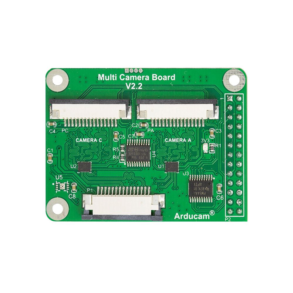 Custom PCB flashlight pcba Arducam Multi Camera Adapter module V2.2 for Raspberry Pi 4/3B+/3B 5MP and 8MP Cameras