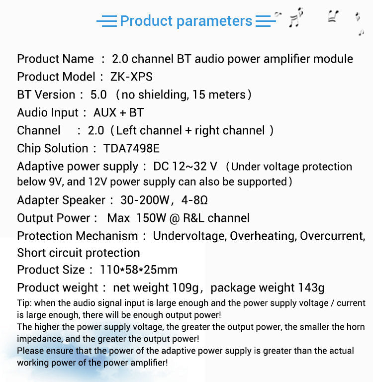 DA7498E 2*150W Audio Power Amplifier Stereo Subwoofer Theater AUX Equalizer AMP amplifier audio pcb assembly