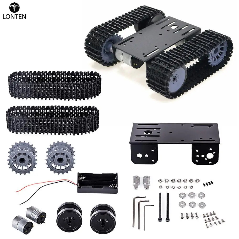 Custom Lonten TP101 High Tech Tracked Robot Smart Car Platform DIY Metal Robot Tank Crawler Chassis Platform Kit for arduinos - Silver Manufacturer