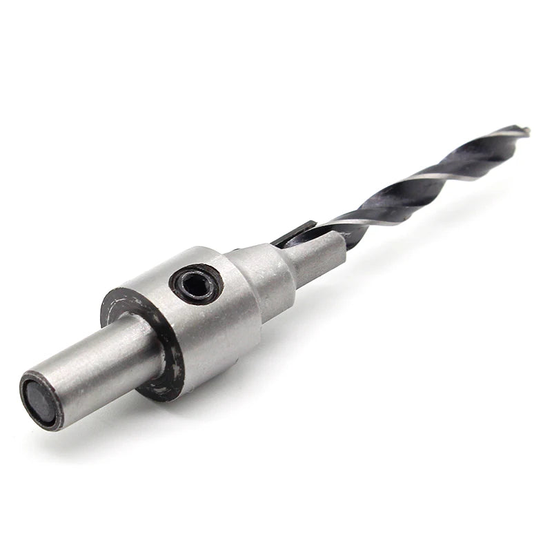 Custom 2pc Countersink Drilling 3 Steps Pilot Drill Bits Set Reamer Screw Wood Window Hinge Hole Saw Chamfer 4 6 5 7mm steps 8mm Shank Manufacturer