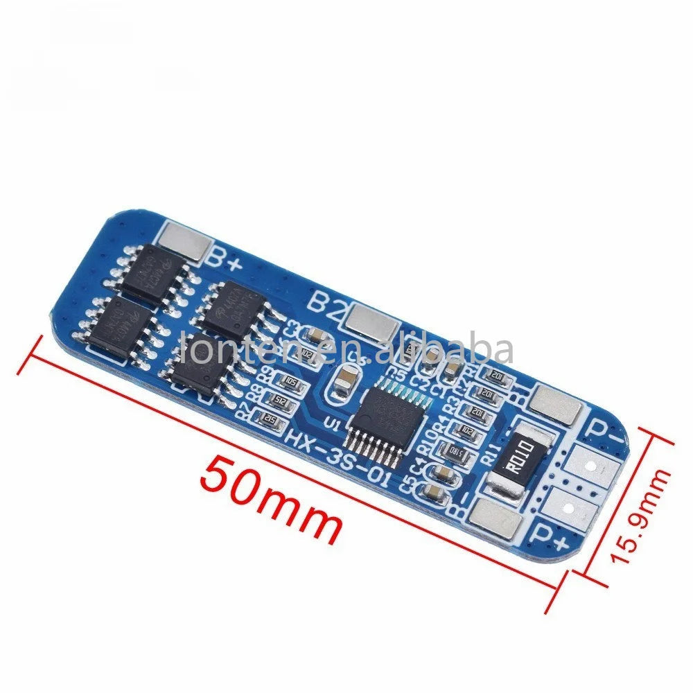 Custom 3S 12V 18650 10A BMS Charger Li-ion Lithium Battery Protection Board Circuit Board 10.8V 11.1V 12.6V Electric Manufacturer