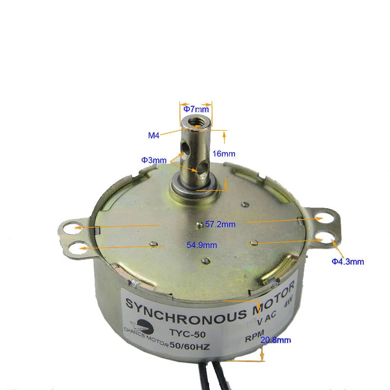 Custom TYC50 Small Permanent Synchronous Motor AC 110V 1RPM-36RPM  Electric Gear Motor 15RPM for Fan Motor Induction Cooker Fireplace Manufacturer