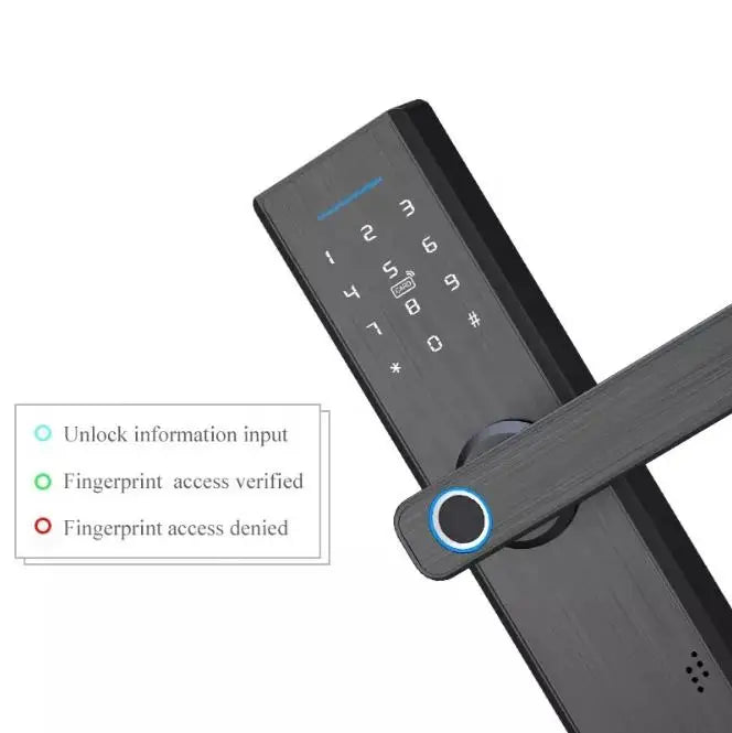 Custom Wifi Electronic Door Smart  Lock With Tuya APP Remotely  Biometric Fingerprint  Smart Card Password tuya smart lock Manufacturer