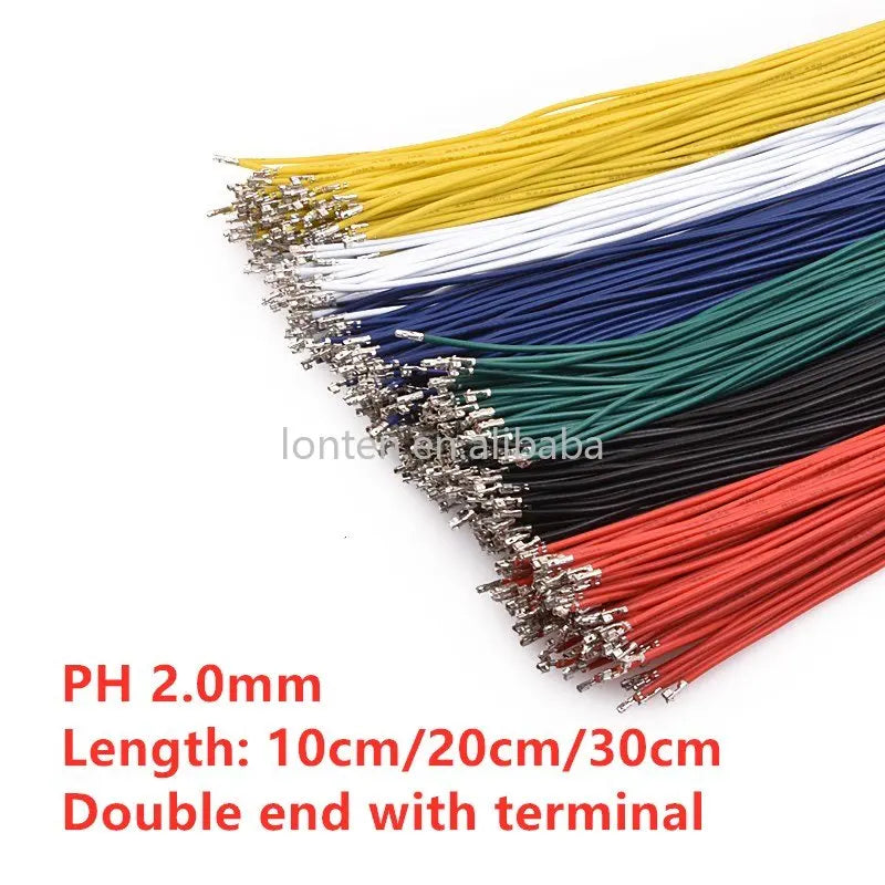 Custom PH 2.0MM Terminal wire Double head with terminal without housing 10cm 20cm 30cm Female To Female Electronic Wire 26AWG Manufacturer