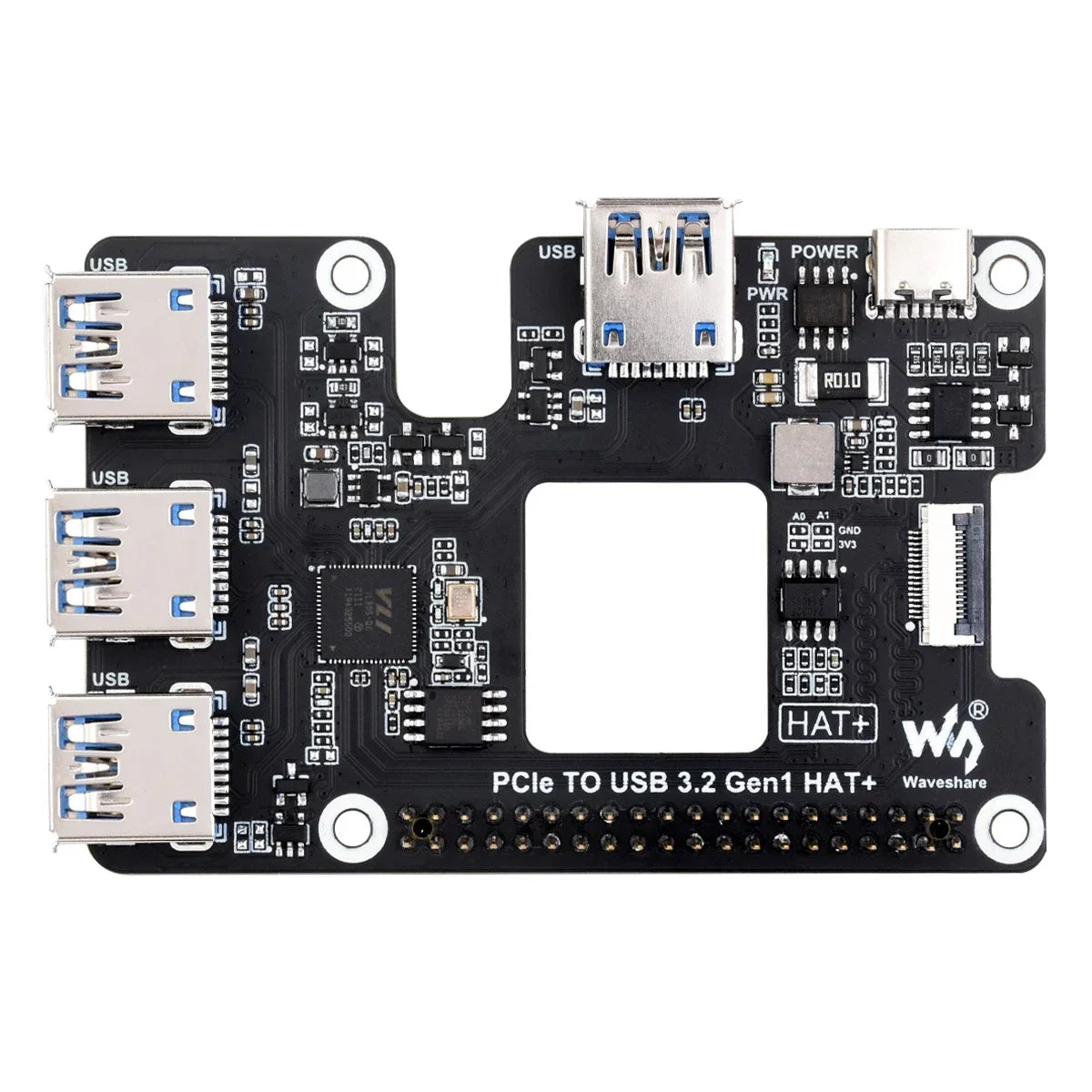 PI5 PCIe To USB 3.0 HUB Expansion Board for RasPi RPI Raspberry Pi 5 Projects 4GB 8GB 16GB RAM HAT Breakout Shield Accessories