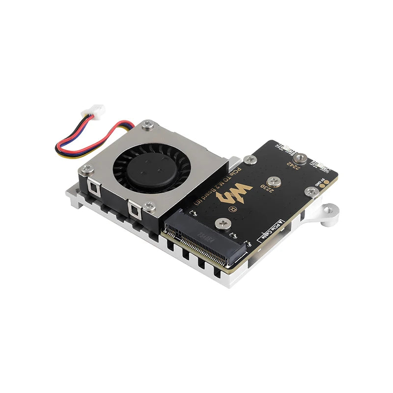 PCIe To M.2 Adapter Board (E) with Cooling Fan for Raspberry Pi 5 Compatible With 2242/2230 Size NVMe M.2 SSD High-speed Reading