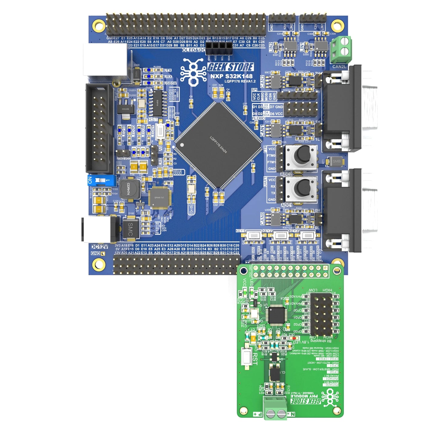 Custom 100Base T1 Car Ethernet PHY Evaluation Module S32K148 with NXP TJA1100 Chip Manufacturer