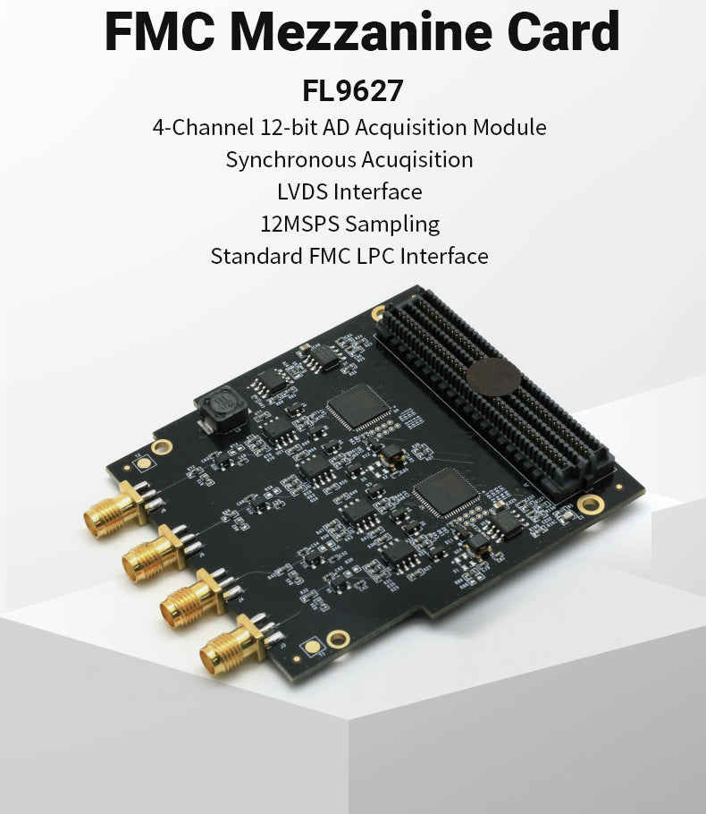 Custom FL9627:12bit 4-Channel  125M LVDS AD FMC Daughter Card for FPGA Board Custom PCB pcba testing equipment machine
