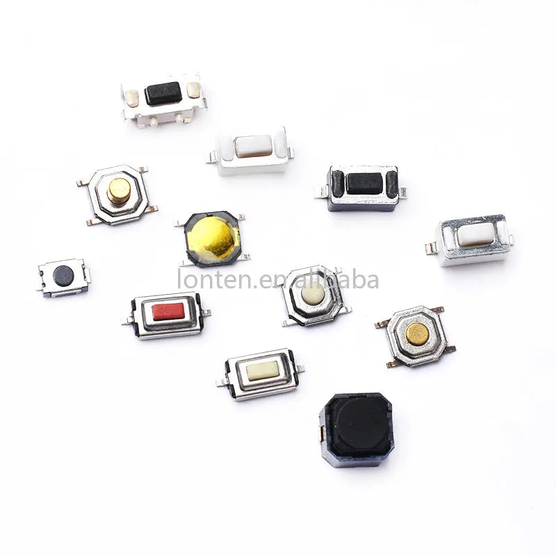 Custom 50PCS Tact Switch Silicone Button Micro Switch 3*4*2mm 3x6x4.3mm 2Pin 3x6x2.5mm 4*4*1.5mm SMD 4 Feet Manufacturer