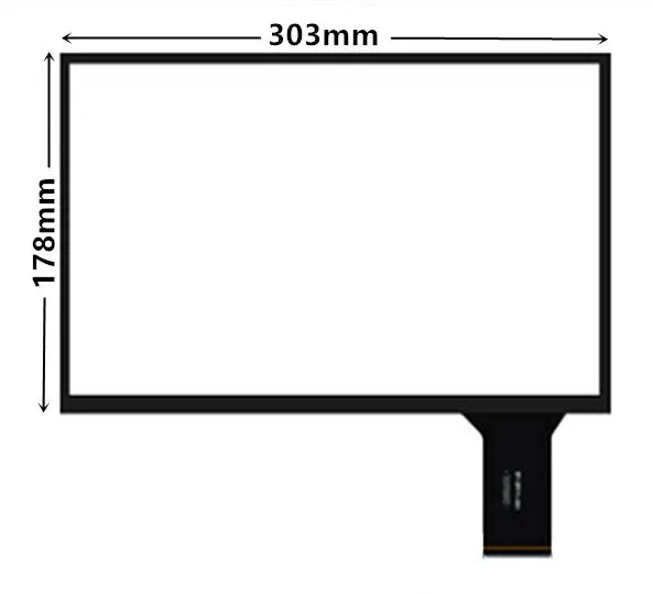 Custom 13.3 Inch 303mm*178mm High Compatibility Universal Industry Capacitive Digitizer Touch Screen Panel Glass Manufacturer