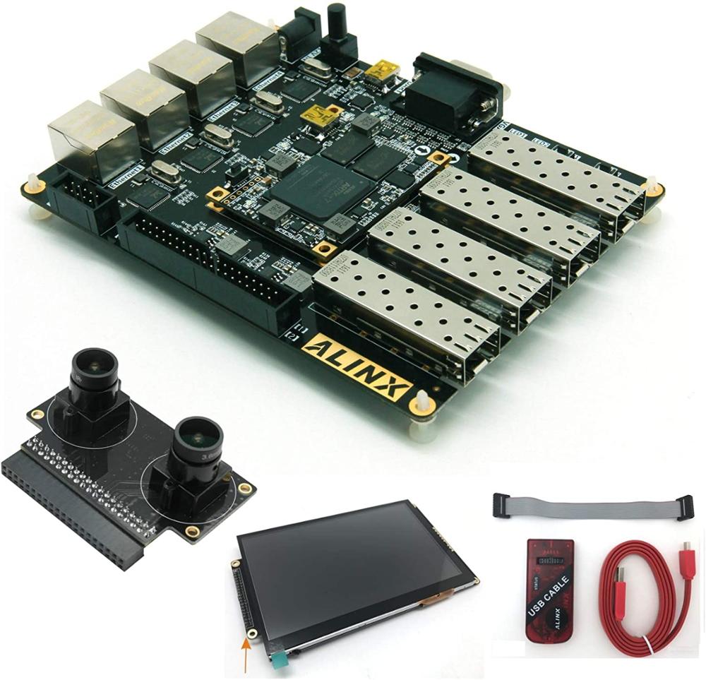 AX7101 Brand XILINX A7 FPGA Development Board Artix-7 XC7A100T 4 Ethernet 4 SFP RS232 VGA fpga Evaluation kit  Custom PCB