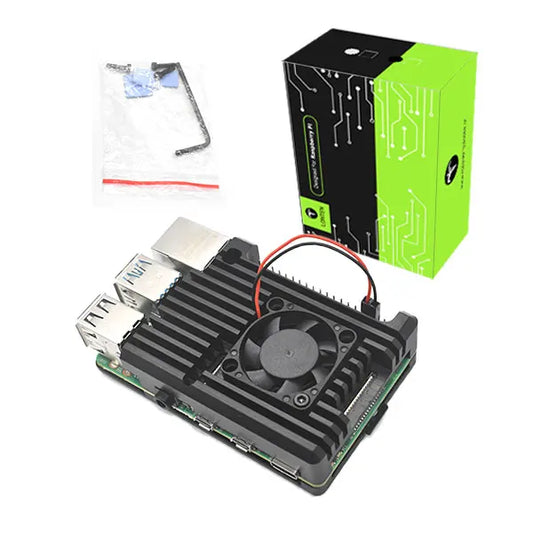 Custom NEW Raspberry Pi 4 case Aluminum Metal Case Aluminum Case Box with single Fan Heat Sink for Raspberry Pi 4 3 Model B 3 Manufacturer