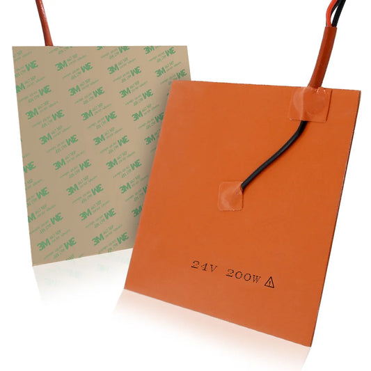 Custom Silicone Heated Bed Heating Pad Waterproof 200/300mm 12V/24V/220V For 3D Printer Ender-3 V2 CR10 Parts Hot Bed 200/350/500/600W Manufacturer