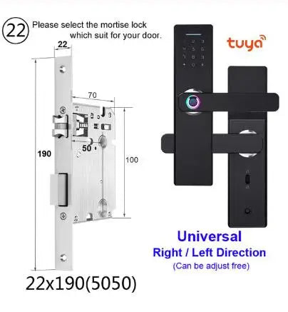Custom Wifi Electronic Door Smart  Lock With Tuya APP Remotely  Biometric Fingerprint  Smart Card Password tuya smart lock Manufacturer