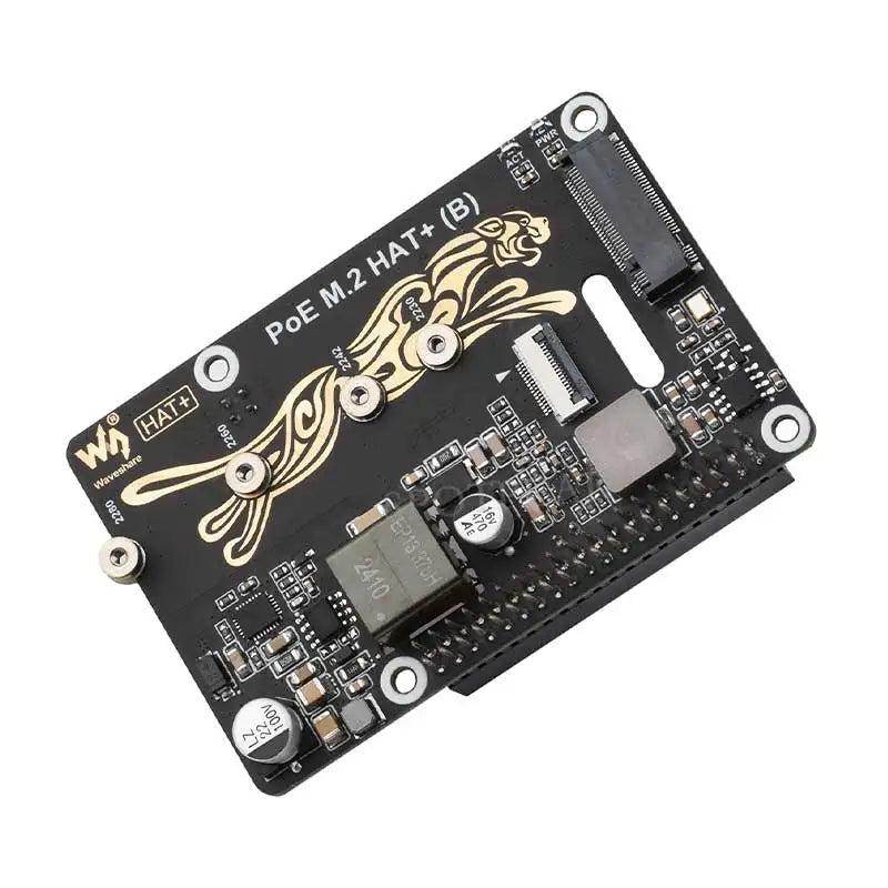 Custom Raspberry Pi 5 PoE Power PCIe M.2 NVMe SSD HAT PLUS (B) 2230/2242/2260/2280