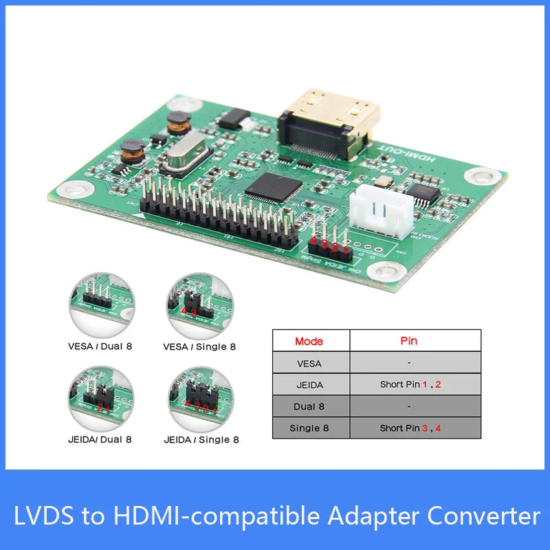 Custom LVDS To HD-Compatible Adapter Board Converter Compatible with 1080P 720P Resolution Support Raspberry Pi Manufacturer