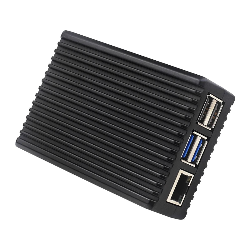 Raspberry Pi 5 Aluminum Case Passive Cooling Shell with Silicone Heat Sinks Switch Button Silent Heat Dissipation for RPI 5 Pi5