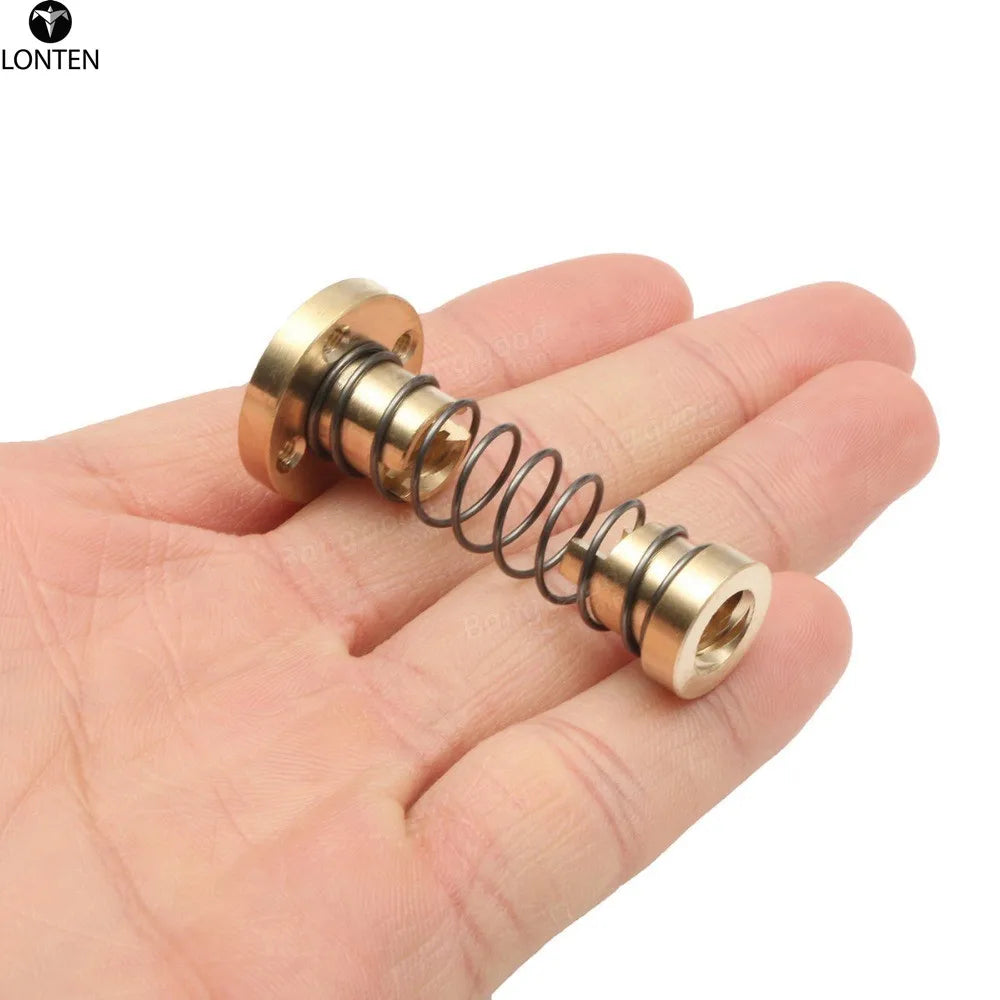 Custom Lonten T8 Anti-Backlash Spring Loaded Nut For 2mm / 8mm Acme Threaded Rod Lead Screws Manufacturer