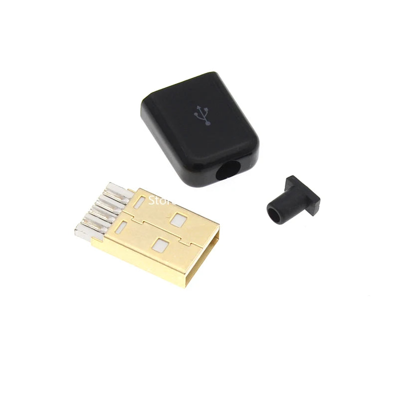 Custom 10pcs/lot USB 4pin Male Connector Plug White/black Welding Data Line Interface DIY Data Cable Manufacturer