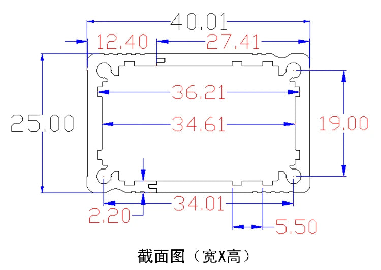 Custom aluminum housing case for electronics project case 25(H)x41.4(W)x80mm Manufacturer