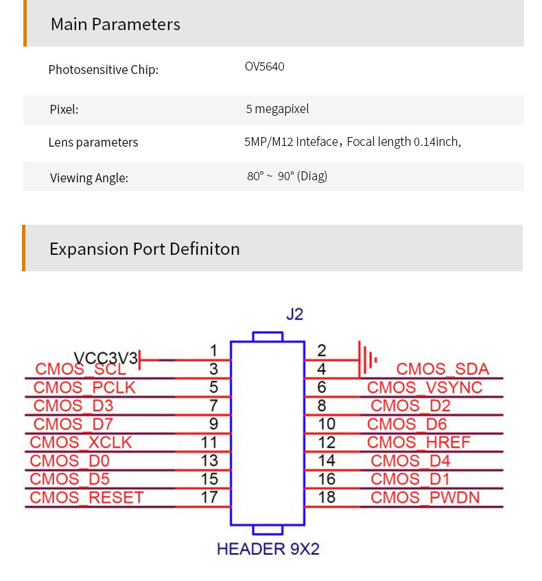 AN5640: 5MP OV5640 Camera Module for FPGA Board Custom PCB auto lighting pcba usb c pcba