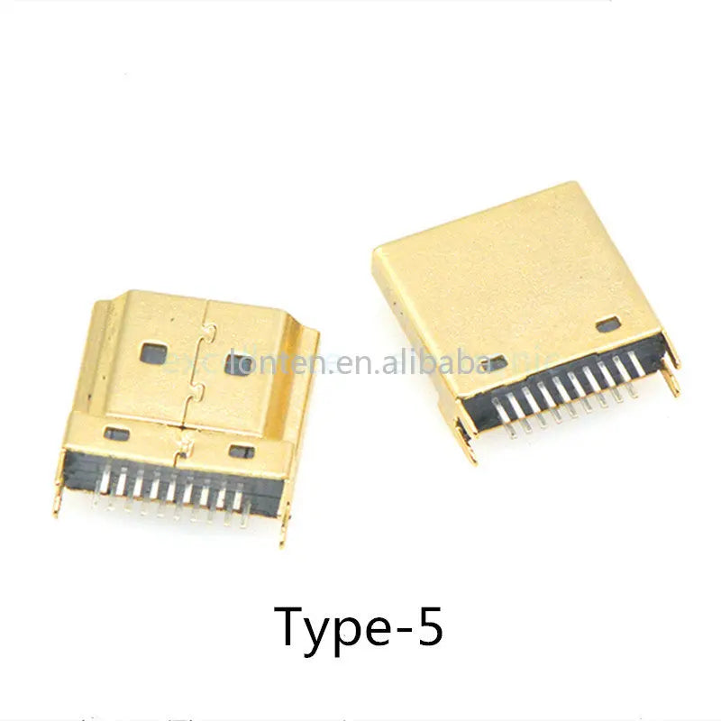 Custom 5pcs HD Interface Connector SMD 19 Pin 19P Vertical Right Angle HD Socket Surface Mound PCB Receptacle Manufacturer