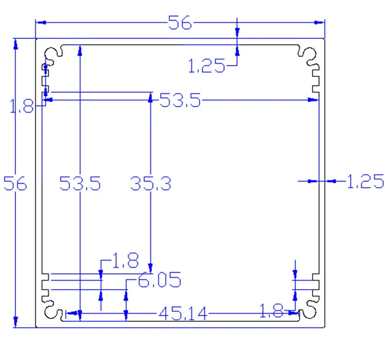 Custom White color aluminum housing case for electronics project case 56(H)x56(W)x190(L) mm Manufacturer
