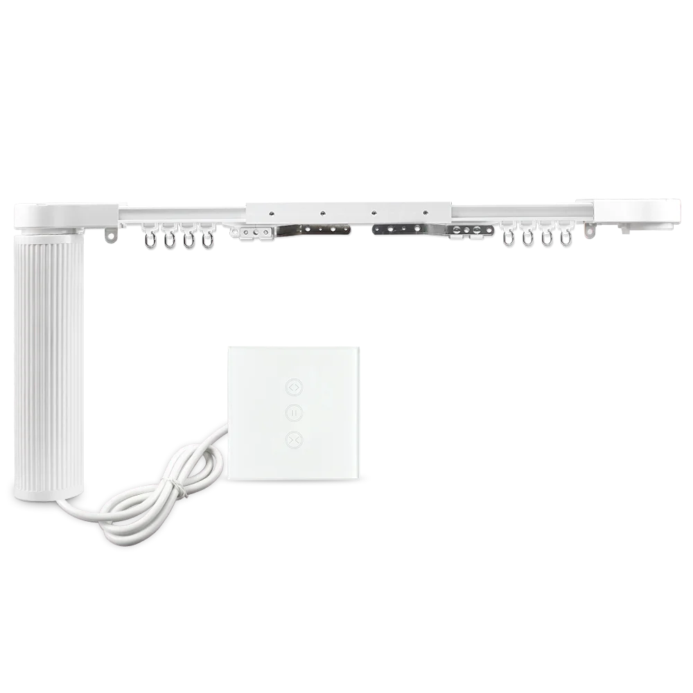 Custom Zigbee Smart Curtains With Curtain Track Wall Switch Motorized Curtains Rod SmarThings Control Smart House Manufacturer