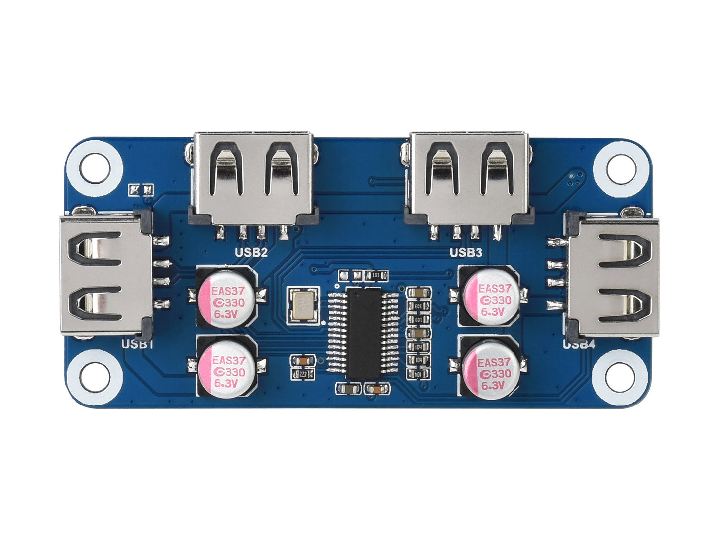 USB HUB HAT (B) For Raspberry Pi Series, 4x USB 2.0 Ports Specialized Pogo Pin For Zero Series Custom PCB vcr mainboard pcba customize