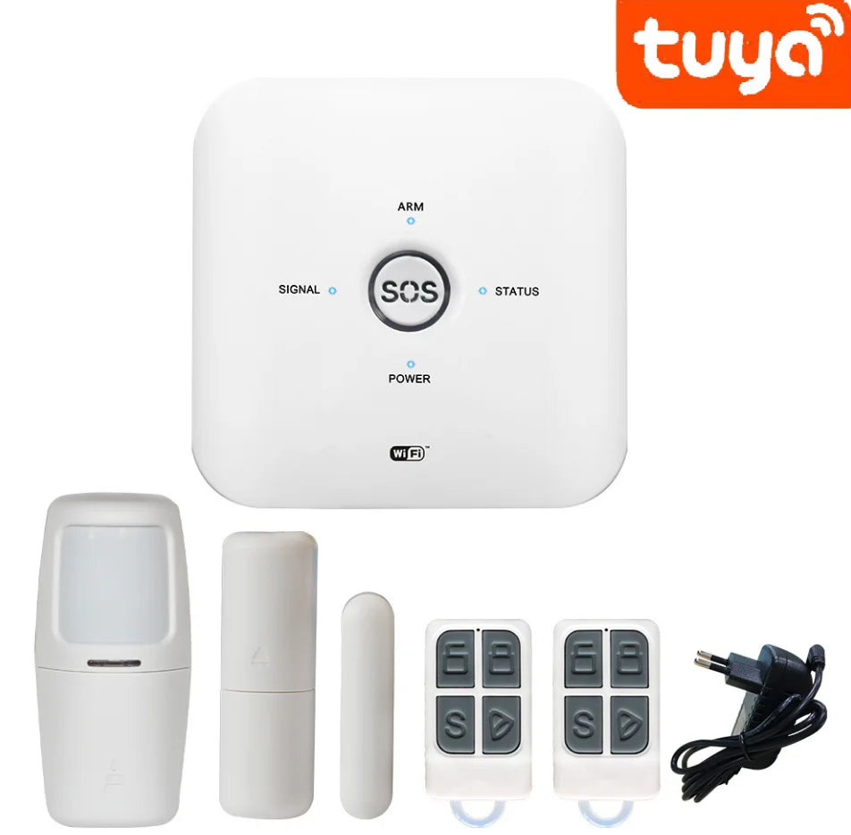 Custom Tuya Smart Wifi+GSM Wireless Smart Home Tuya Alarm System Compatible with Alexa smart security devices Manufacturer