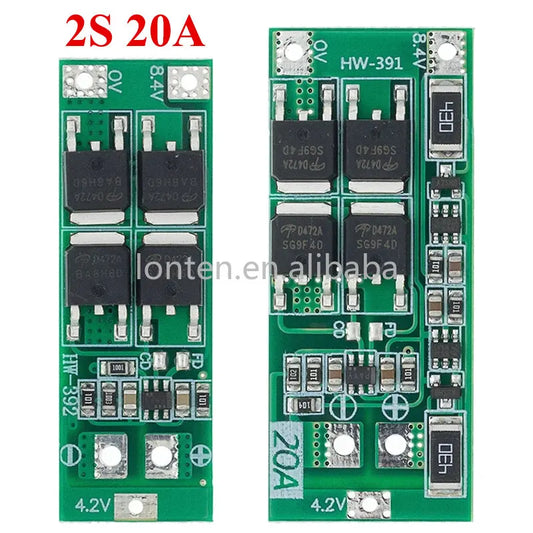 Custom 10PCS 2S 20A 7.4V 8.4V 18650 Lithium Battery Protection Board/BMS Board Standard/Balance Manufacturer