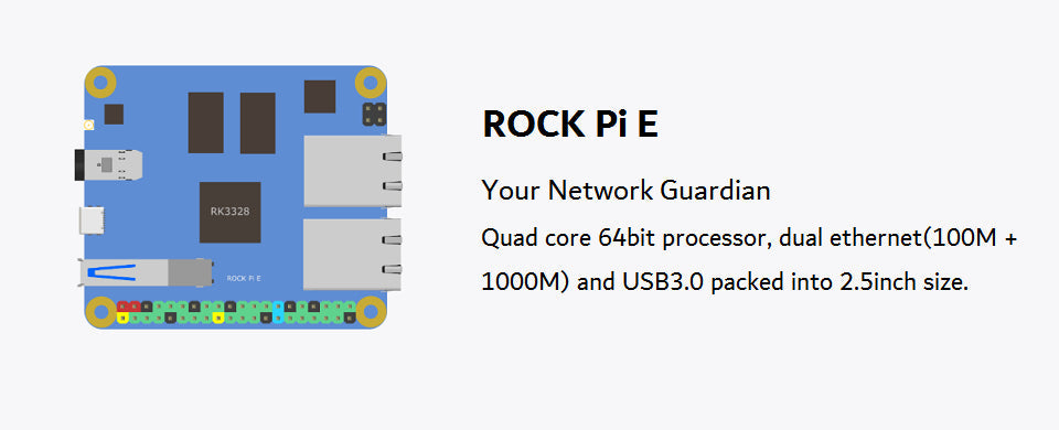 Rock Pi E Rockchip RK3328 1GB DDR3 SBC/Single Board Computer support Debian/Ubuntu/OpenWRT Custom PCB mini pcba customize