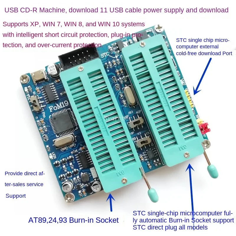 Custom 51 microcontroller programmer STC writer AT89C52/C2051/24/93 writer 51 chip downloader Manufacturer