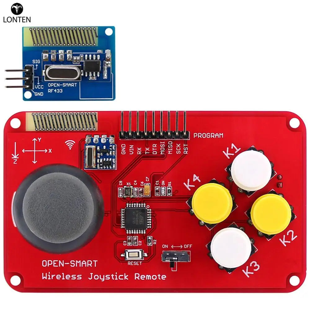 Custom Lonten 4WD 433MHz Wireless JoyStick Remote Control Rubber Wheel Gear Motor DIY Smart Car Kit for arduinos High-tech Programmable Manufacturer