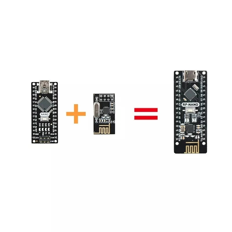 Custom RF Nano V3.0 Micro USB Module ATmega328P QFN32 5V 16M CH340 Integrate NRF24l01+2.4G Wireless Imme modules Manufacturer