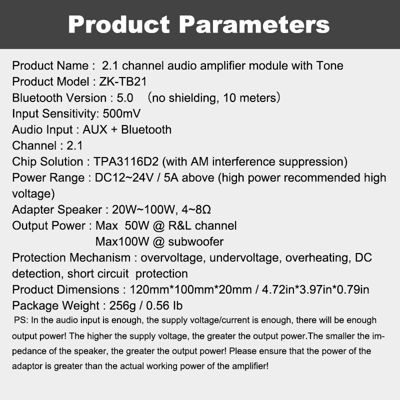 2*50W+100W TPA3116D2 Power Subwoofer Amplifier Board 2.1 Channel Class D TPA3116 Audio Stereo Equalizer Amp pcb assembly Customize