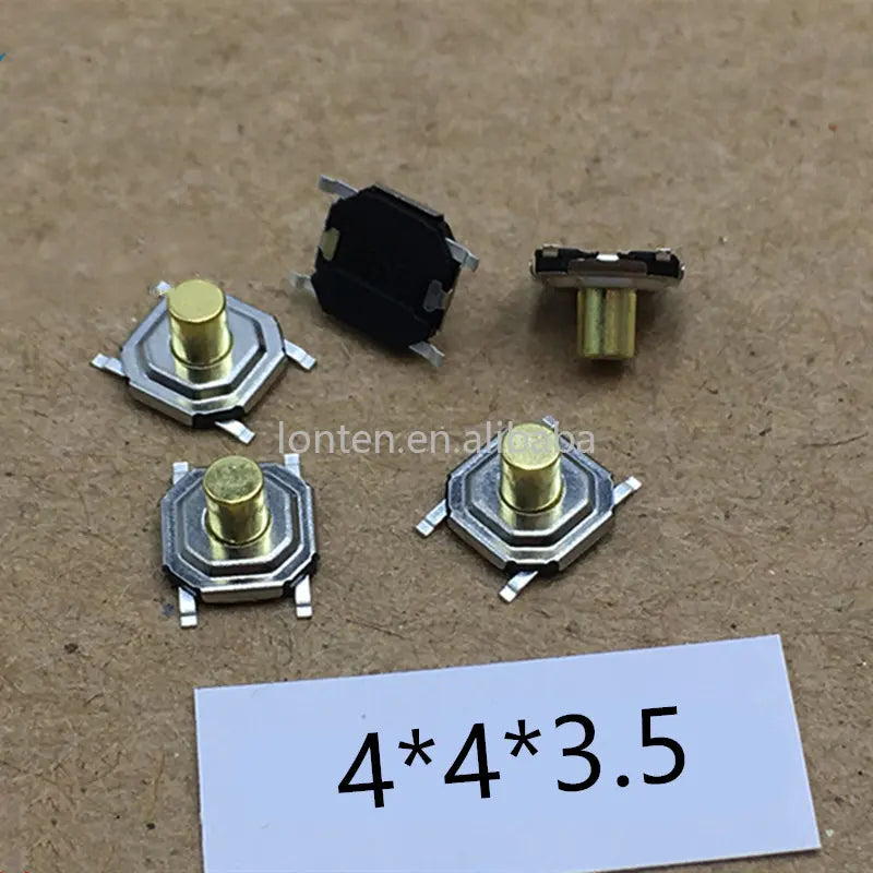 Custom 50PCS 4x4MM Push botton switch 4x4x1.5 /1.6/1.7/2/2.3/2.5/3/3.5/4.3mm Copper Head SMD PCB Tactile Push Button Switch Manufacturer